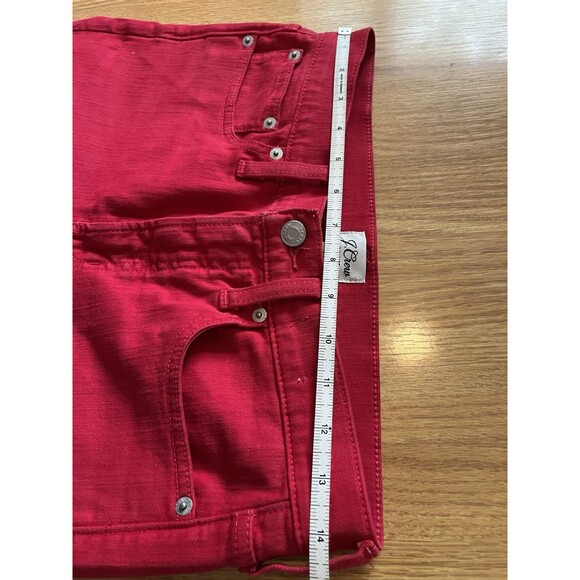 J Crew Cranberry Red 10” High Rise Toothpick Skinny Jeans Size 27 - Picture 5 of 7